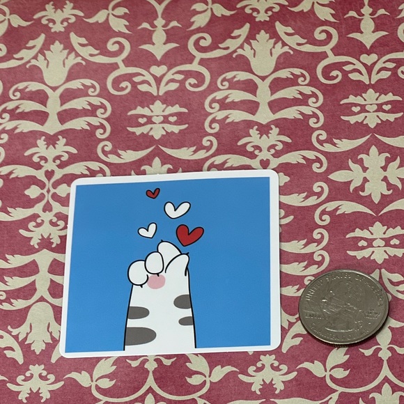 Kitty Hearts Cute Lovey Sweetheart Love You Valentines Sweet Sticker - Picture 3 of 4